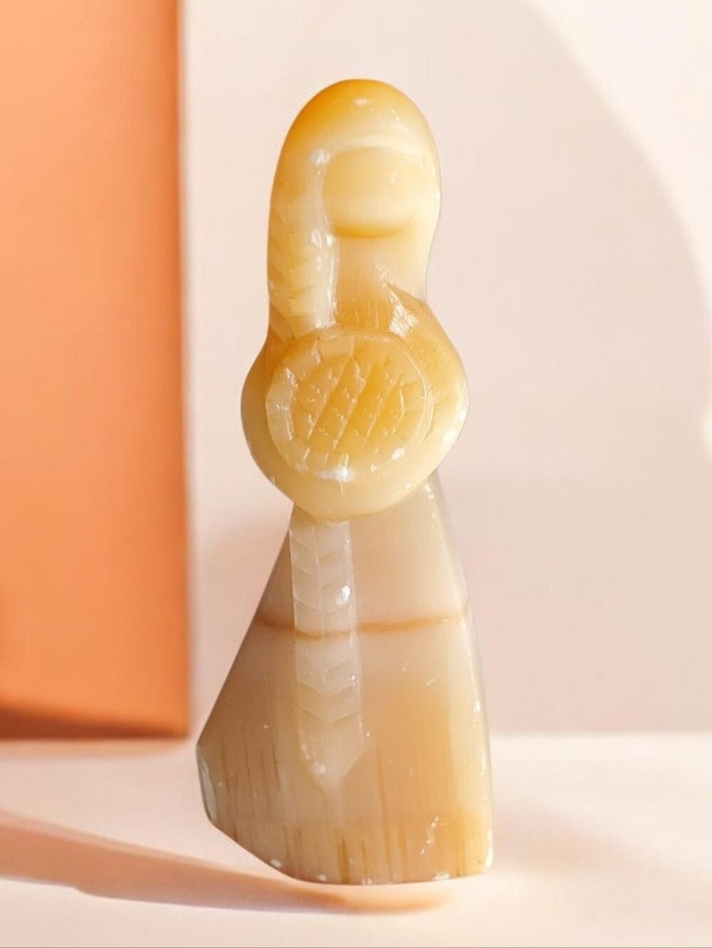 $78 each Vtg. RARE Russian Folk Art Hand-carved Selenite Stone